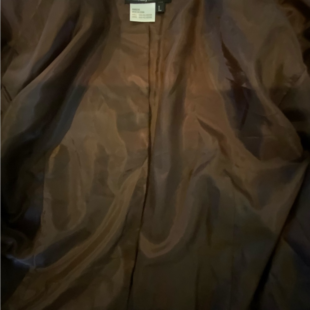 City Girl Nancy Bolen Jacket Brown Faux Leather Lightweight Fully Lined Large - Picture 6 of 12